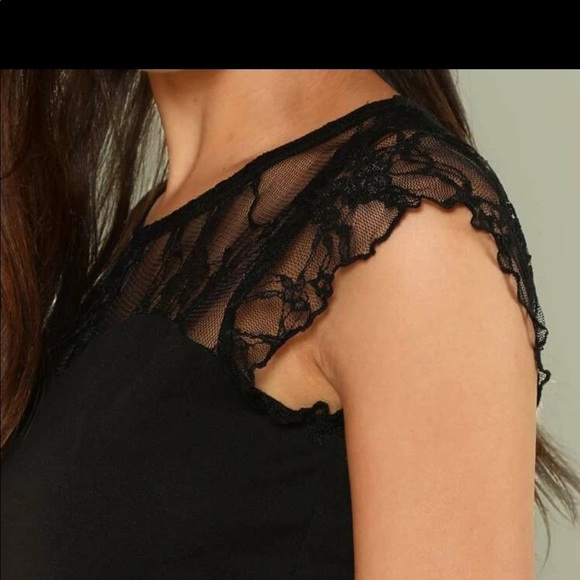 Black Lace Peplum Top - Picture 5 of 6